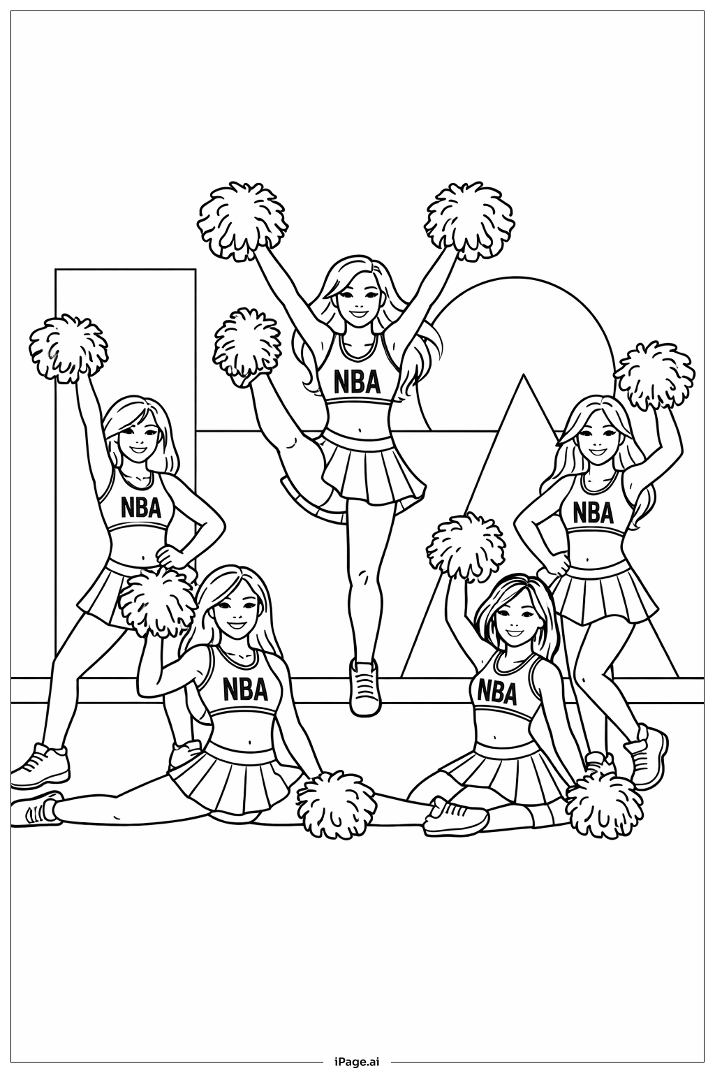 NBA 치어 스쿼드 루틴 색칠공부 페이지
