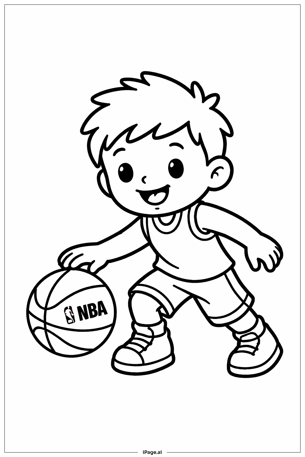NBA Dribbling Kid Ausmalseite