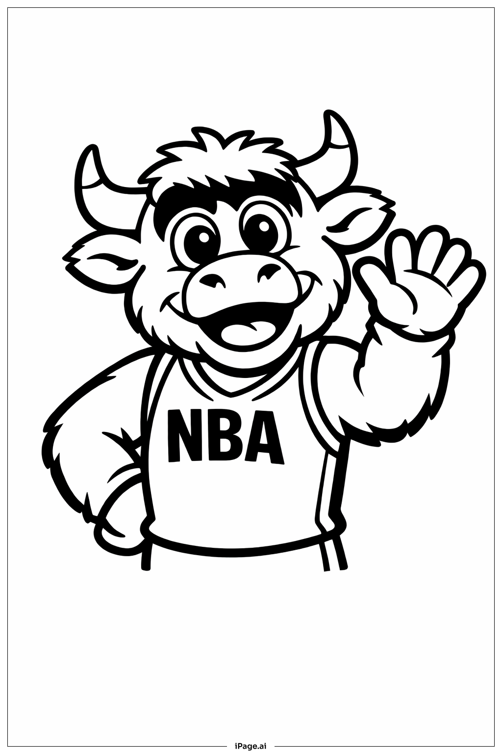 NBA Freundliches Maskottchen Ausmalseite