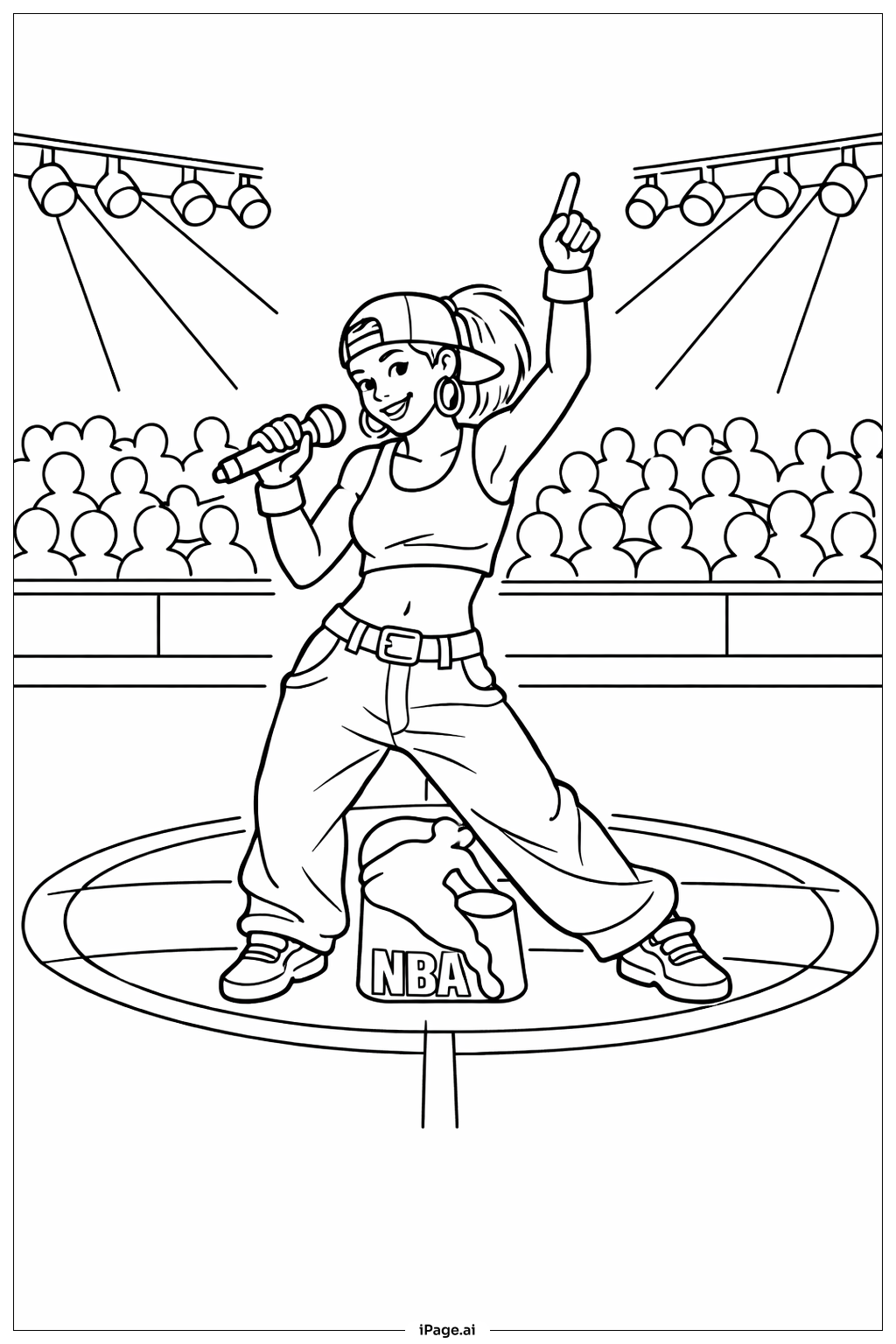 NBA 하프타임 공연자 색칠공부 페이지