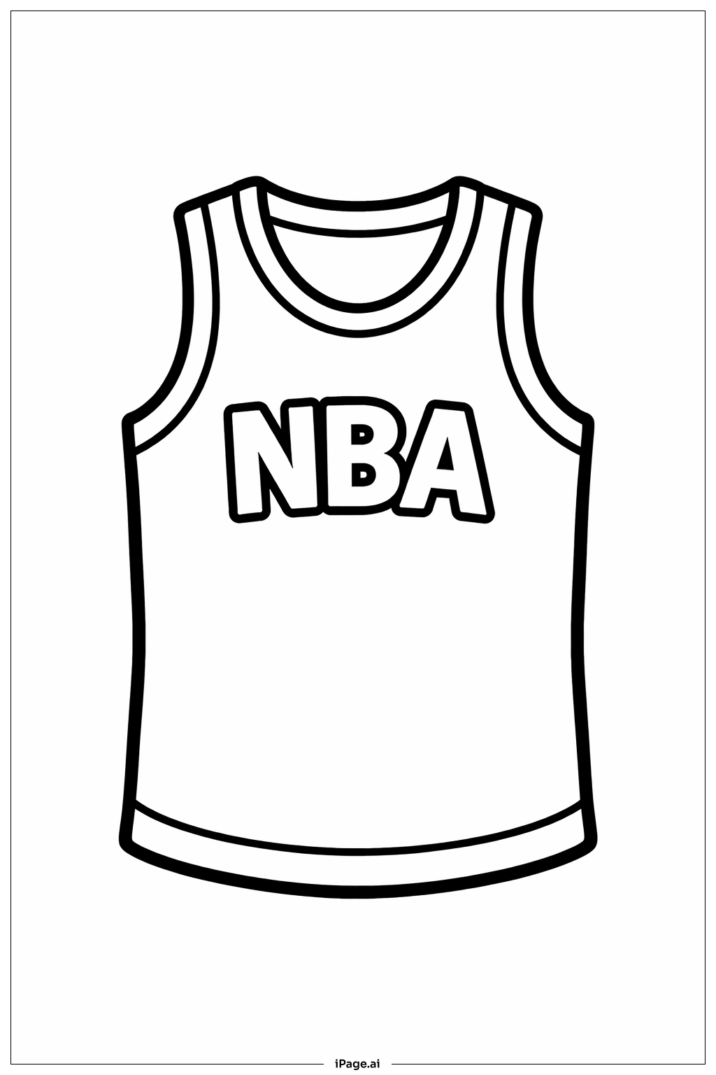 NBA Trikot Vorderseite Ausmalseite