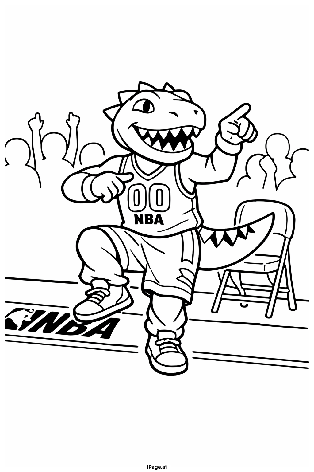  NBAマスコットダンスの塗り絵ページ 