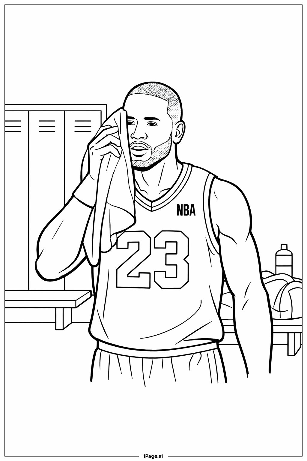  NBA 球員放鬆中著色頁 