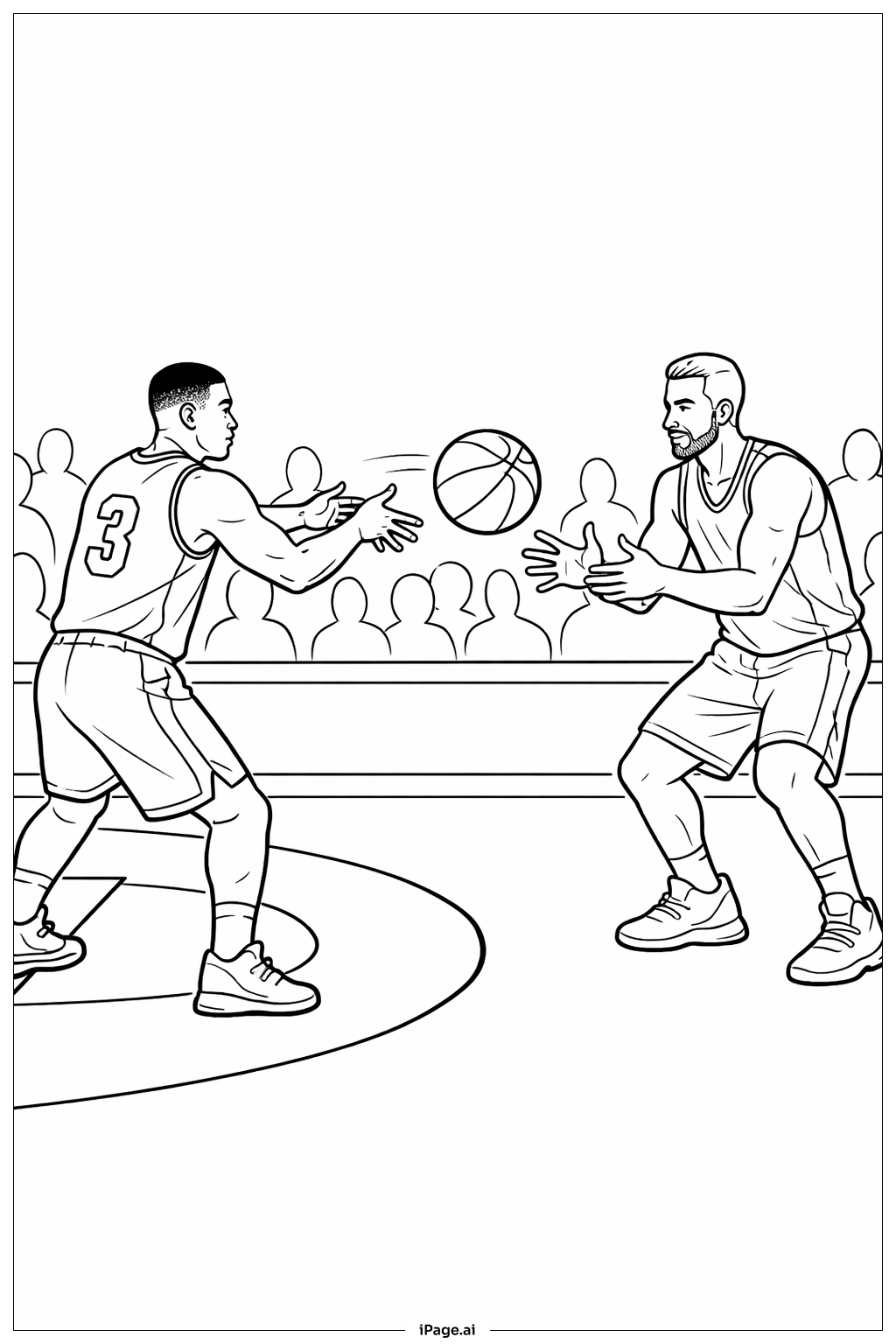  NBA選手のパスの塗り絵ページ 