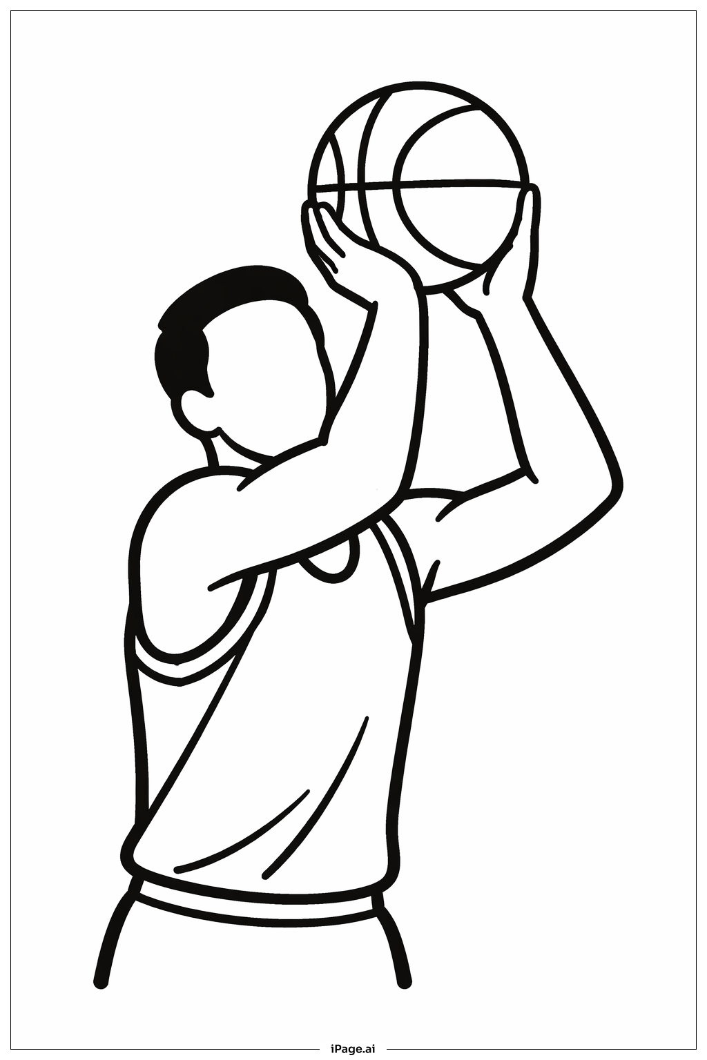 NBA-Spieler beim Werfen Ausmalseite