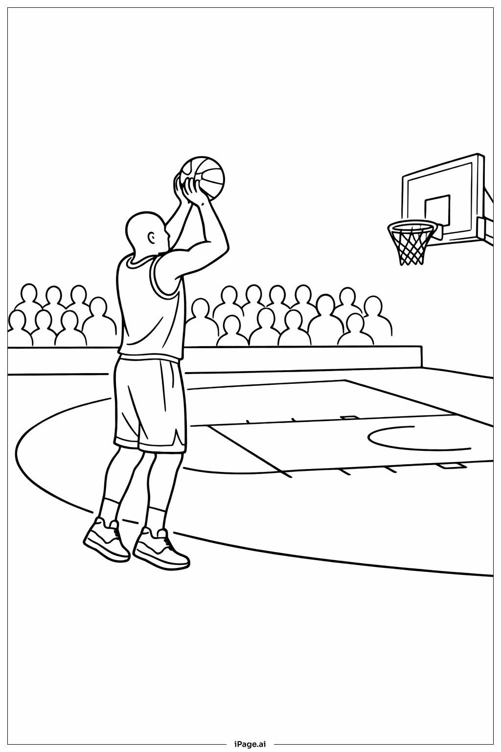 아크 뒤의 NBA 슈터 색칠공부 페이지