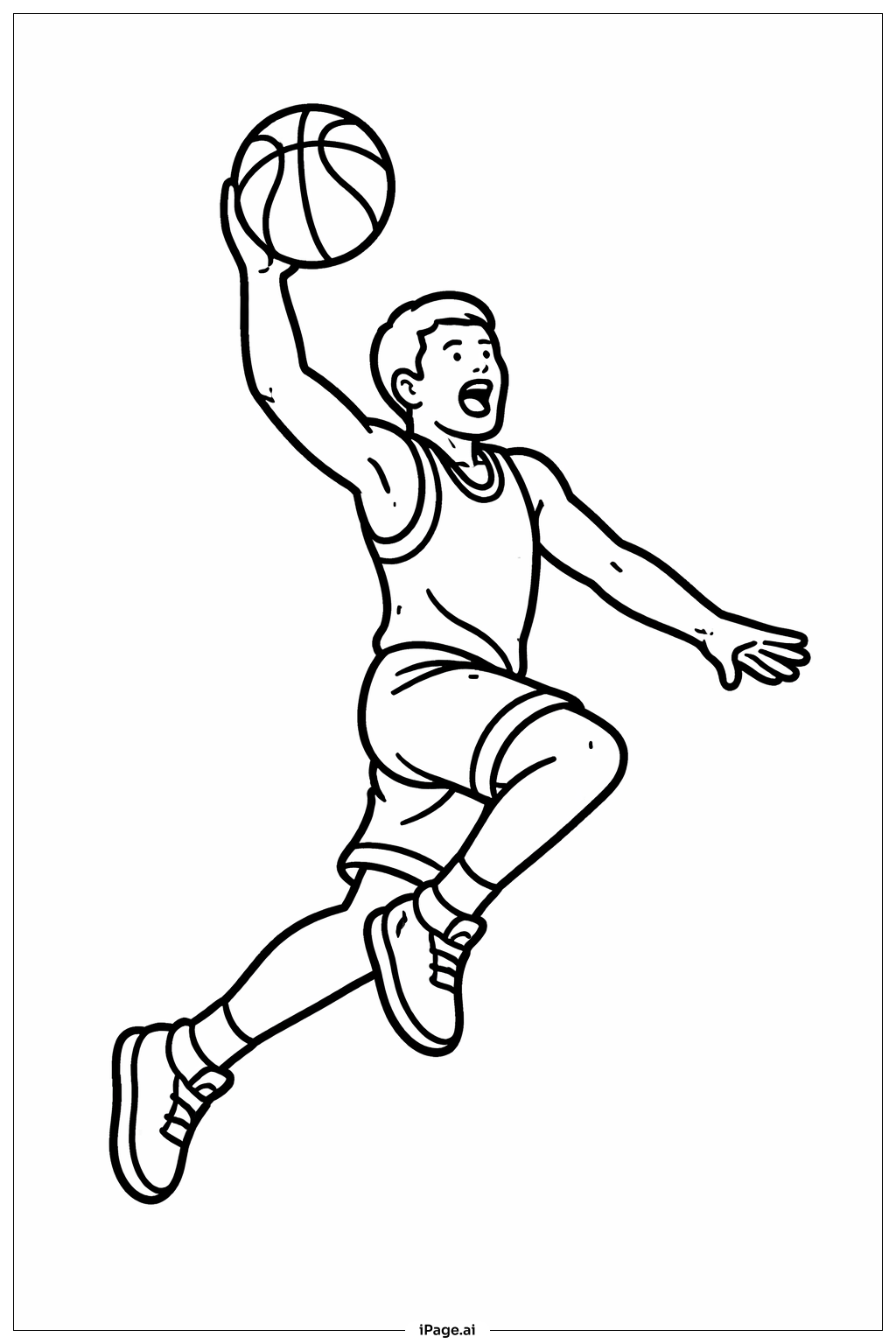 NBA Slam Dunk Pose Ausmalseite