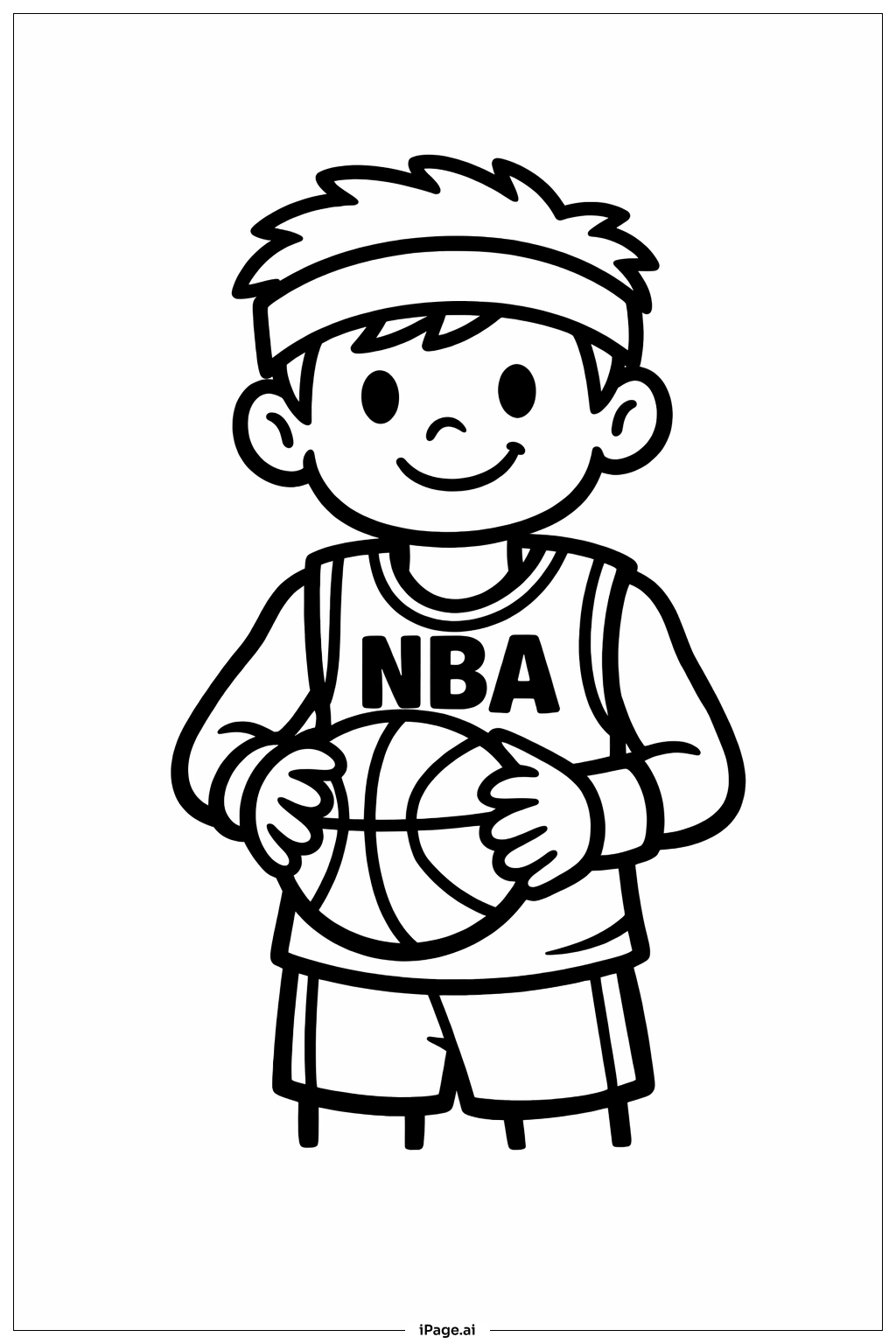  NBA青少年球员填色页 