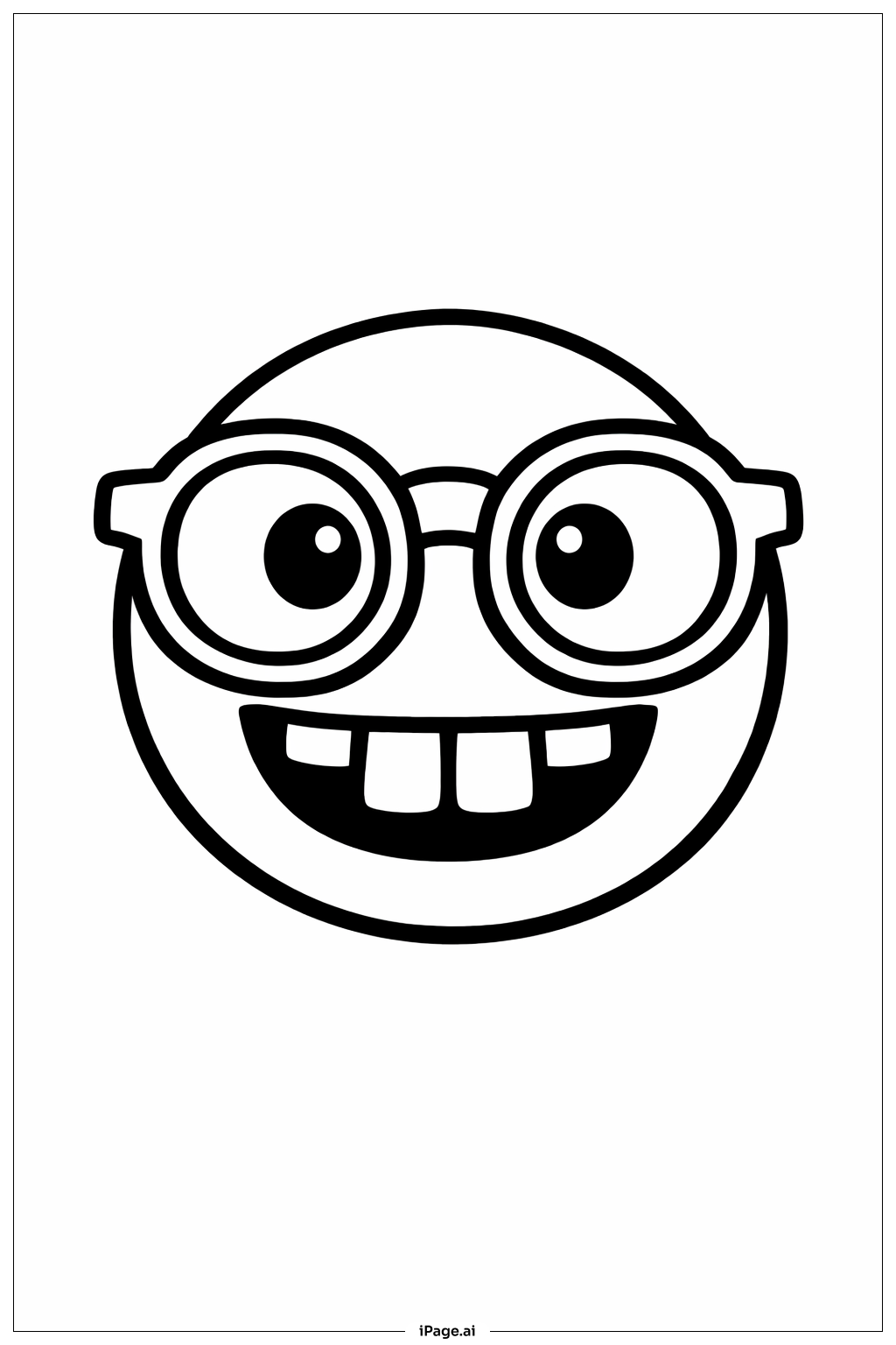  Page de coloriage Émoji Lunettes de Geek 