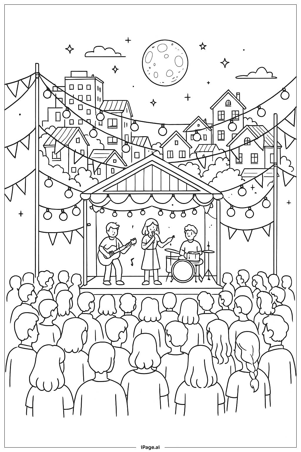 Nighttime Festival St. Patrick's Day Coloring Page 