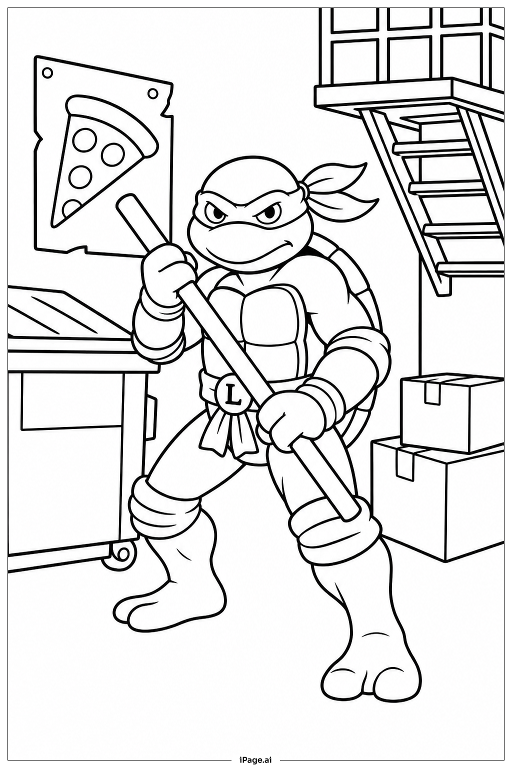 Página para colorir de Ninja Turtles In Alley