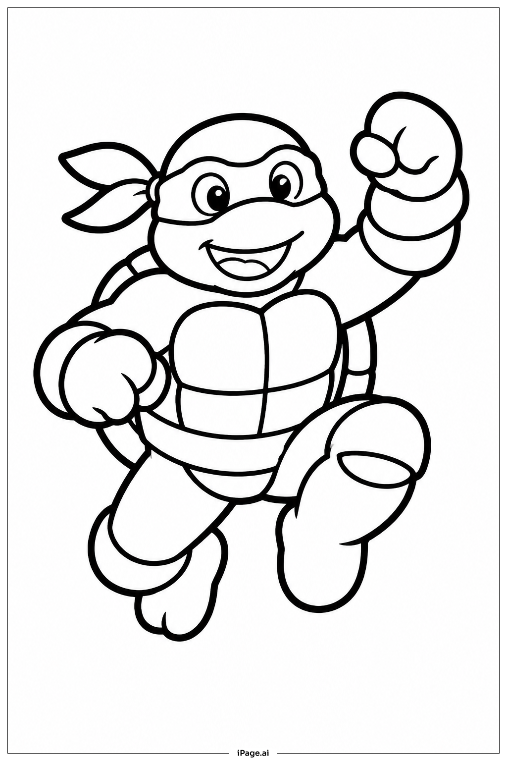 Trang tô màu Ninja Turtles Jumping