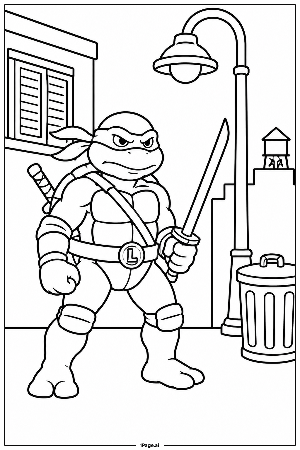  Ninja Turtles Night Watch Coloring Page 