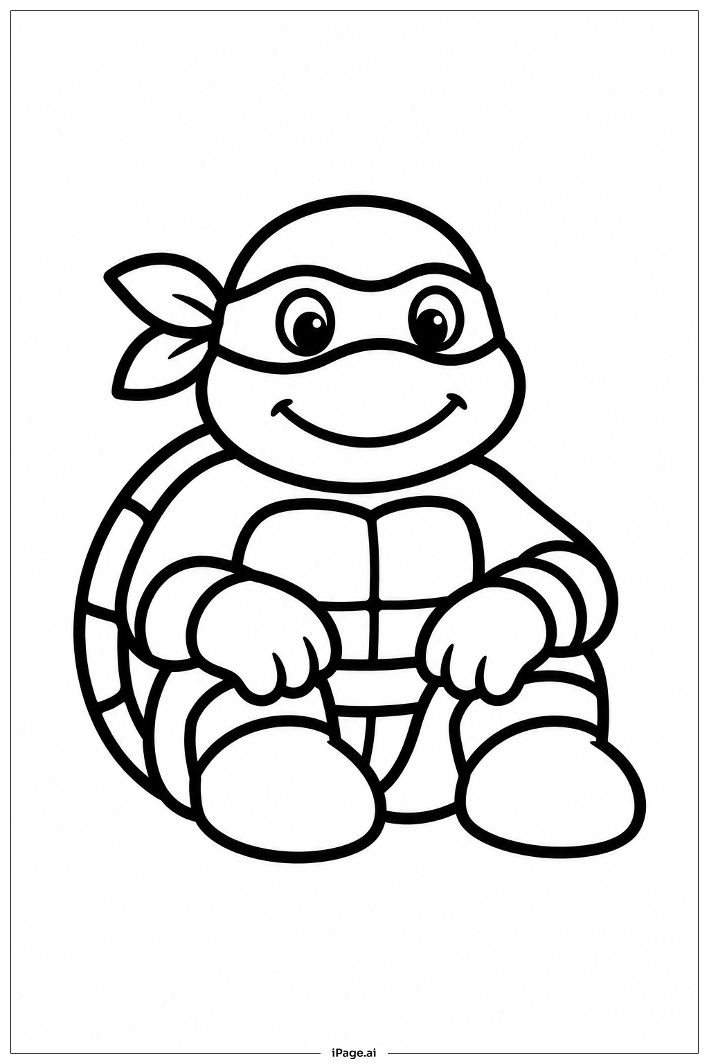 Trang tô màu Ninja Turtles ngồi