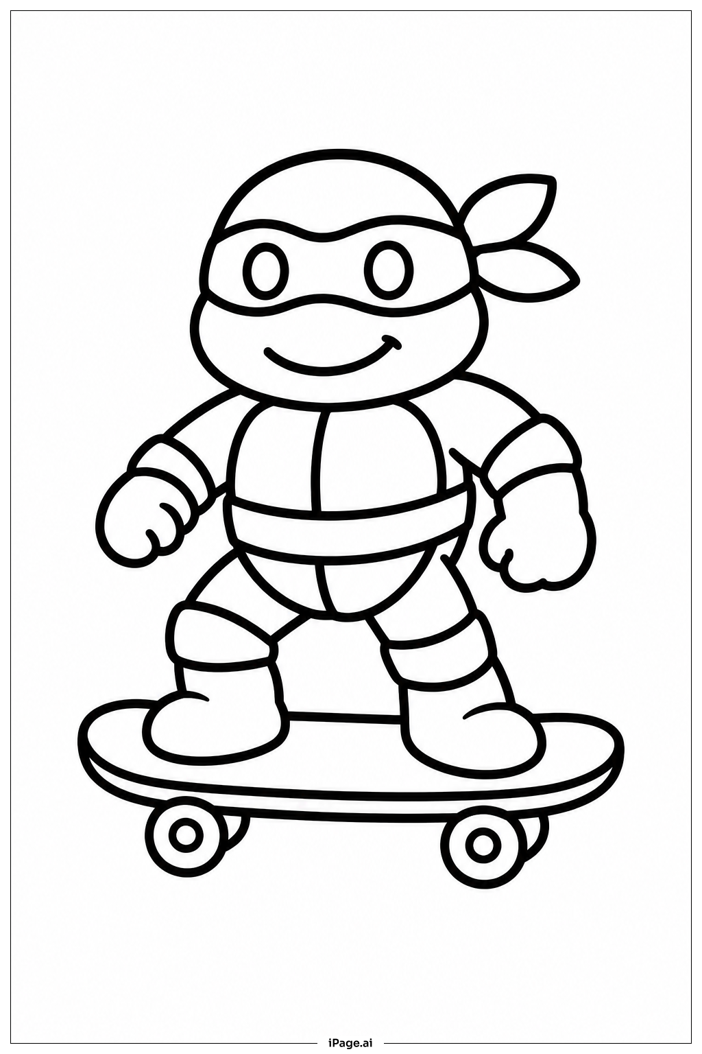 Trang tô màu Ninja Turtles Skateboard