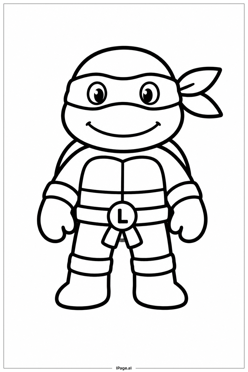 Trang tô màu Ninja Turtles Đang Đứng Tư Thế