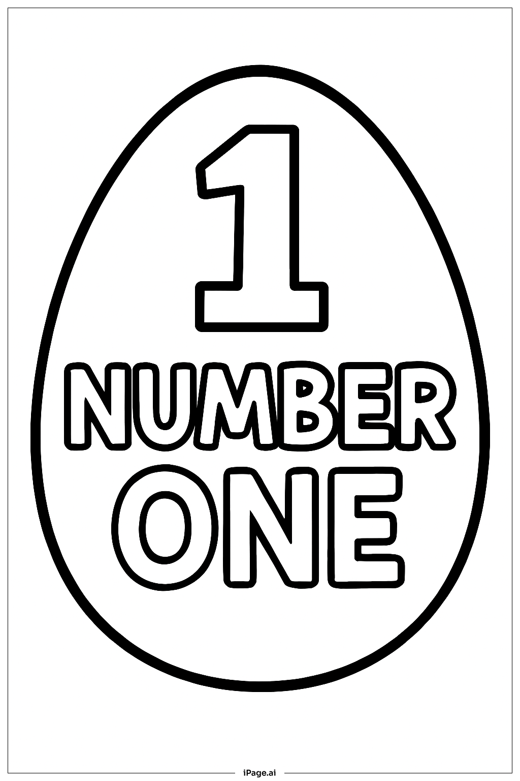 Number One Egg Coloring Page