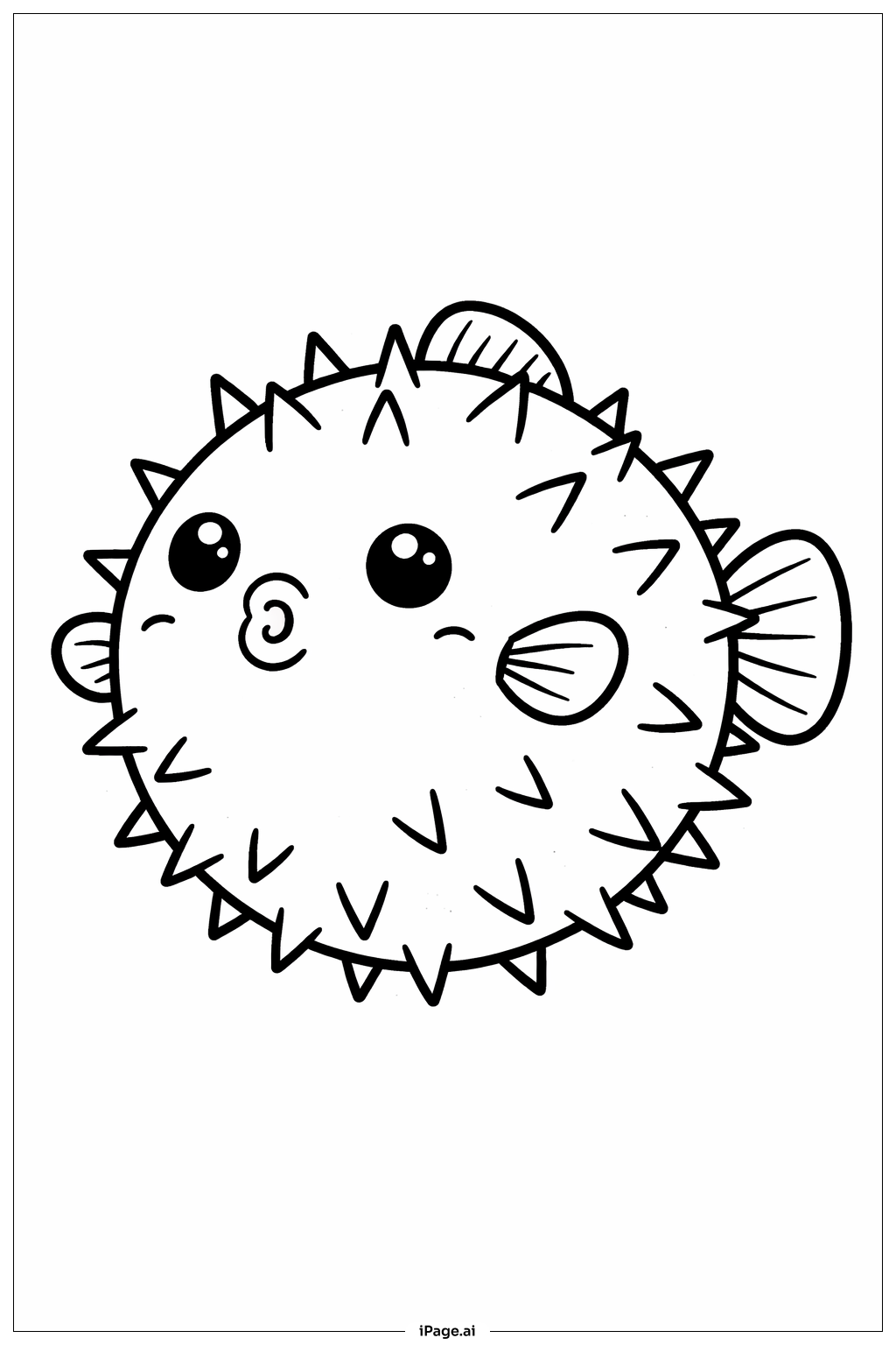  Página para colorear de Pez Globo Oceánico 