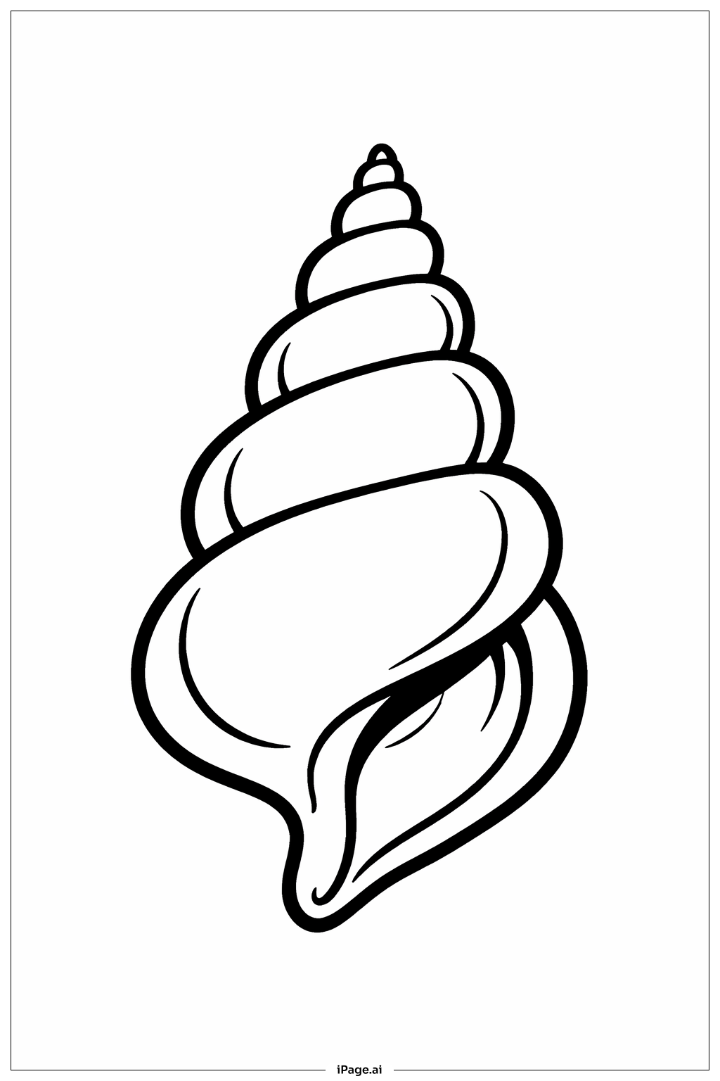  Página para colorear de Concha Simple del Océano 