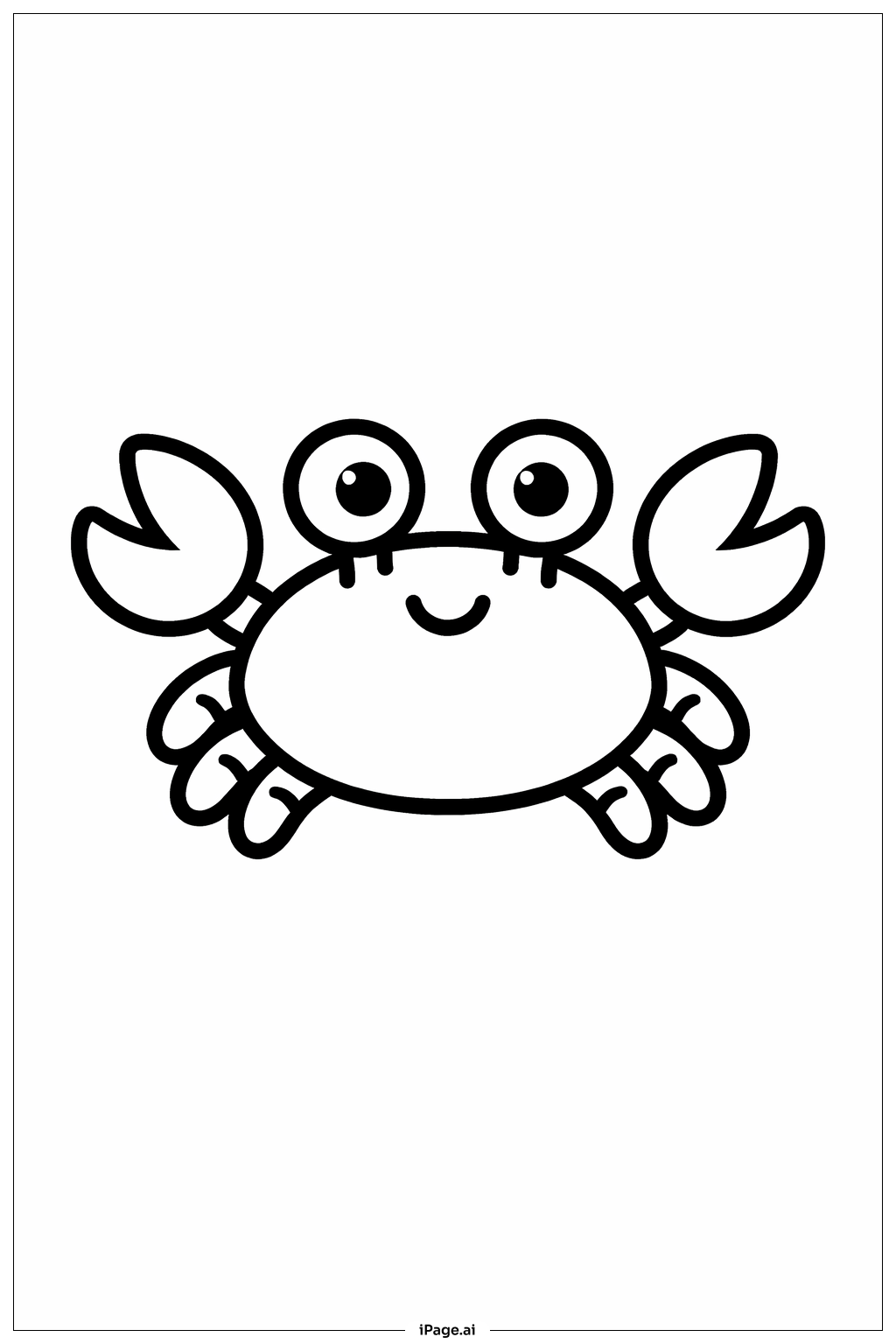  Página para colorear de Cangrejo Pequeño del Océano 