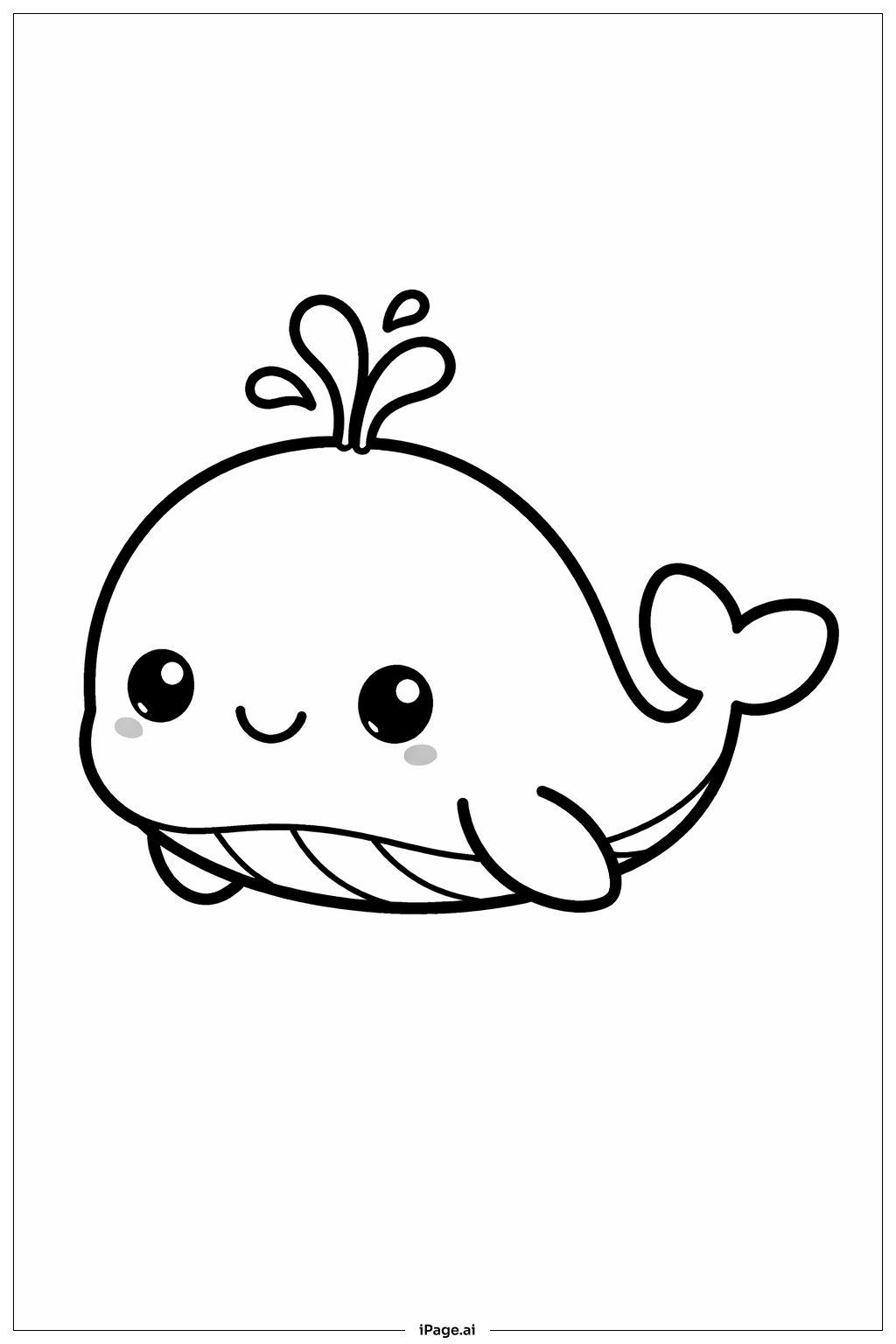  Página para colorear de Ballena Pequeña del Océano 