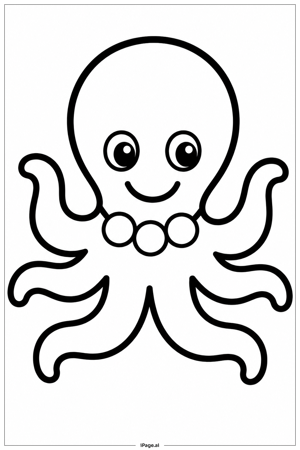真珠を持つタコの塗り絵ページ