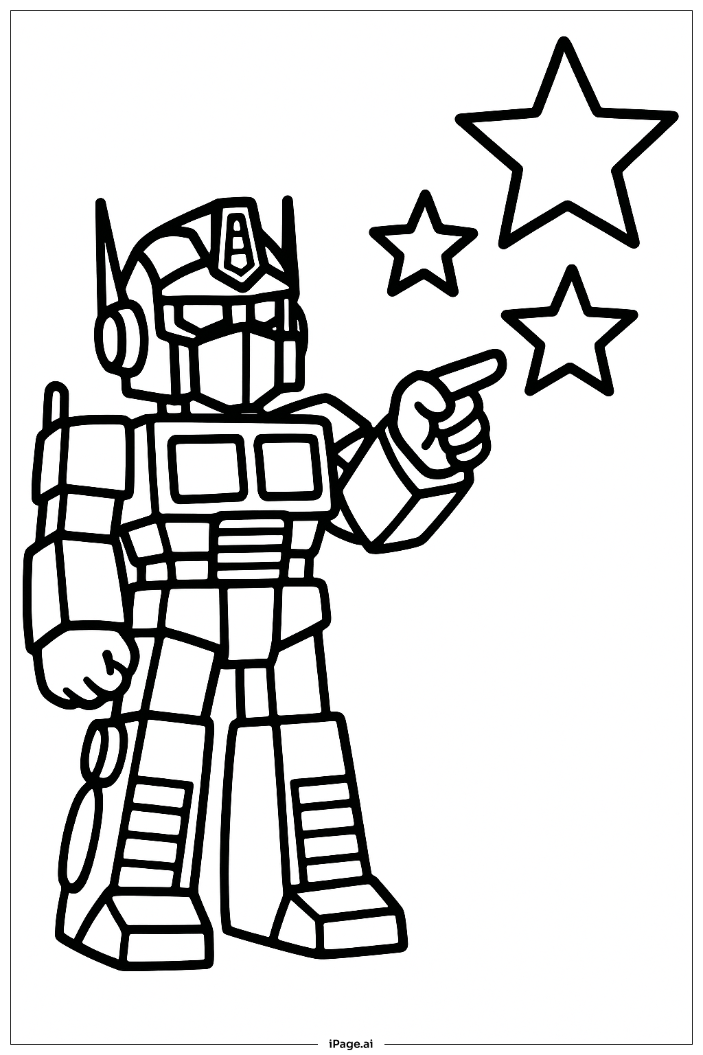 擎天柱數星星著色頁