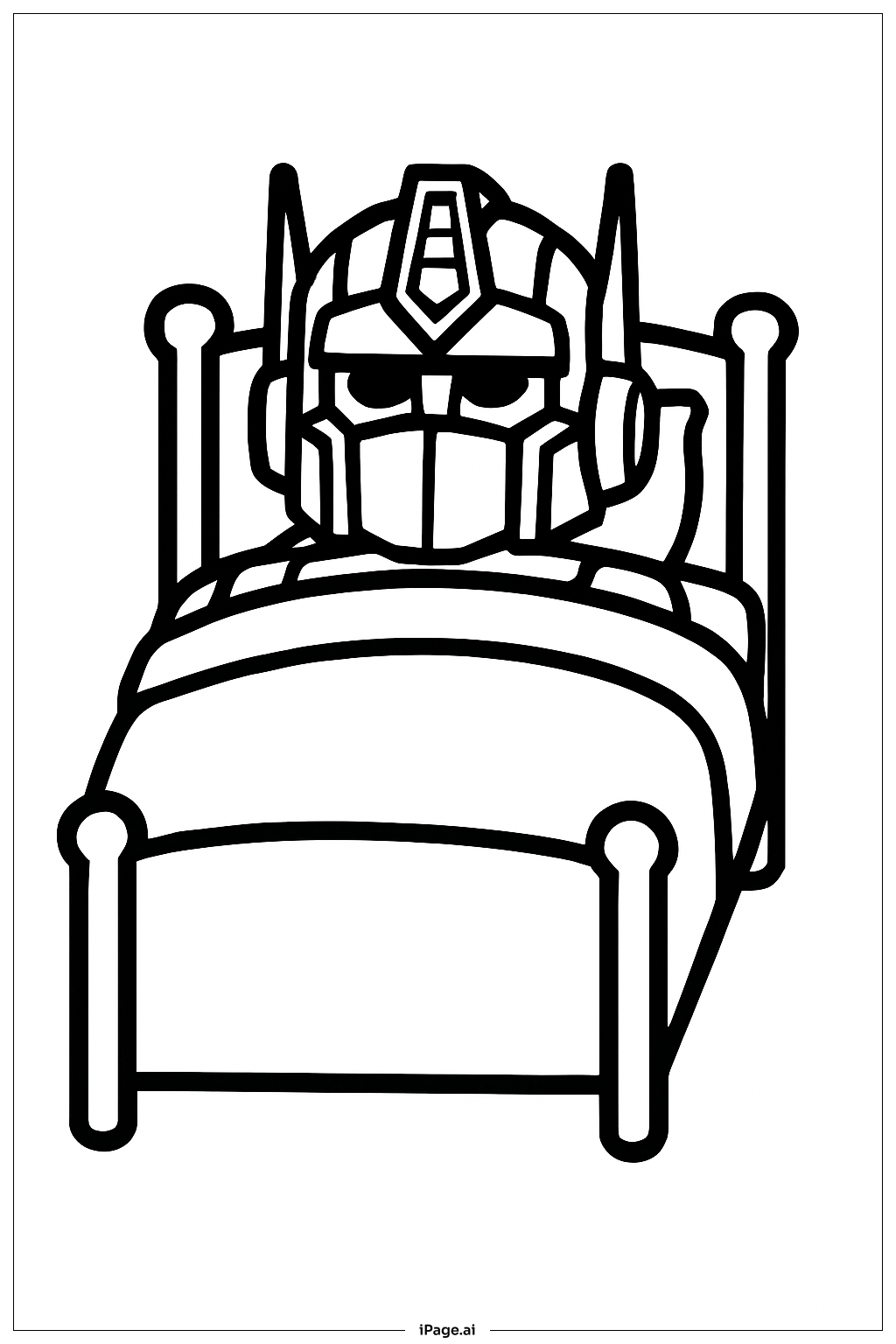  Página para colorir de Optimus Prime Hora Aconchegante de Dormir 