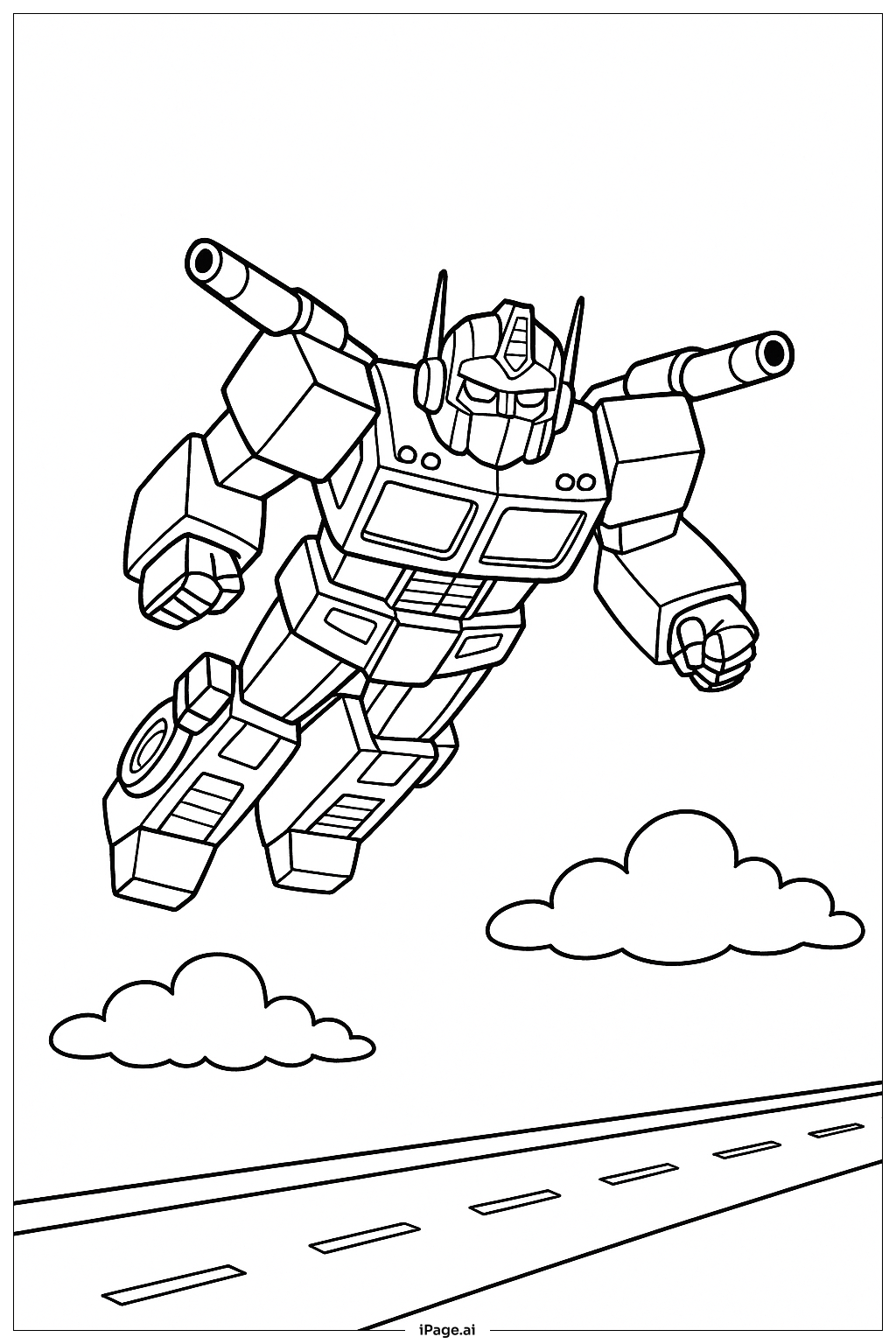  Trang tô màu Optimus Prime bay thấp 