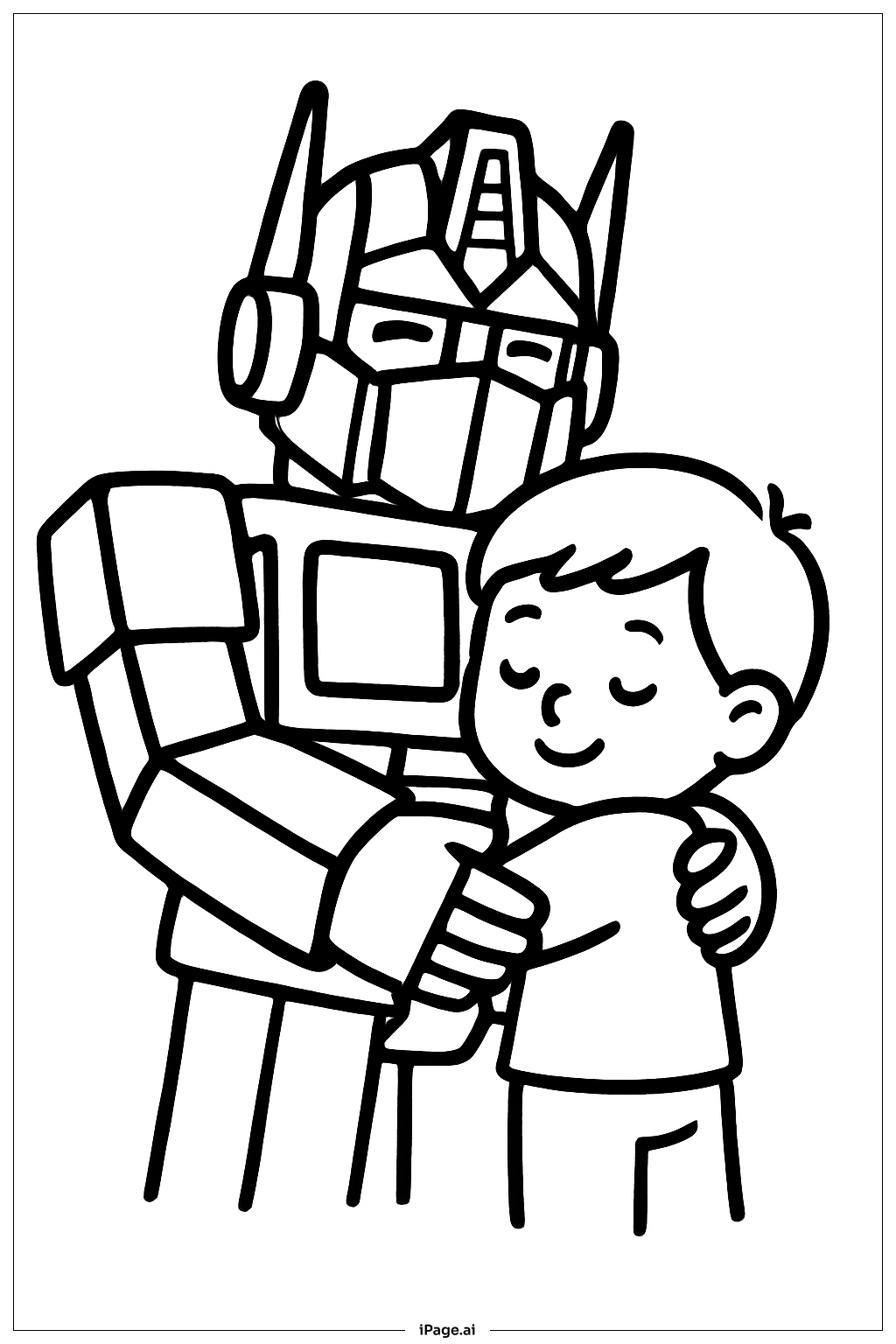 Optimus Prime Abraçando Criança