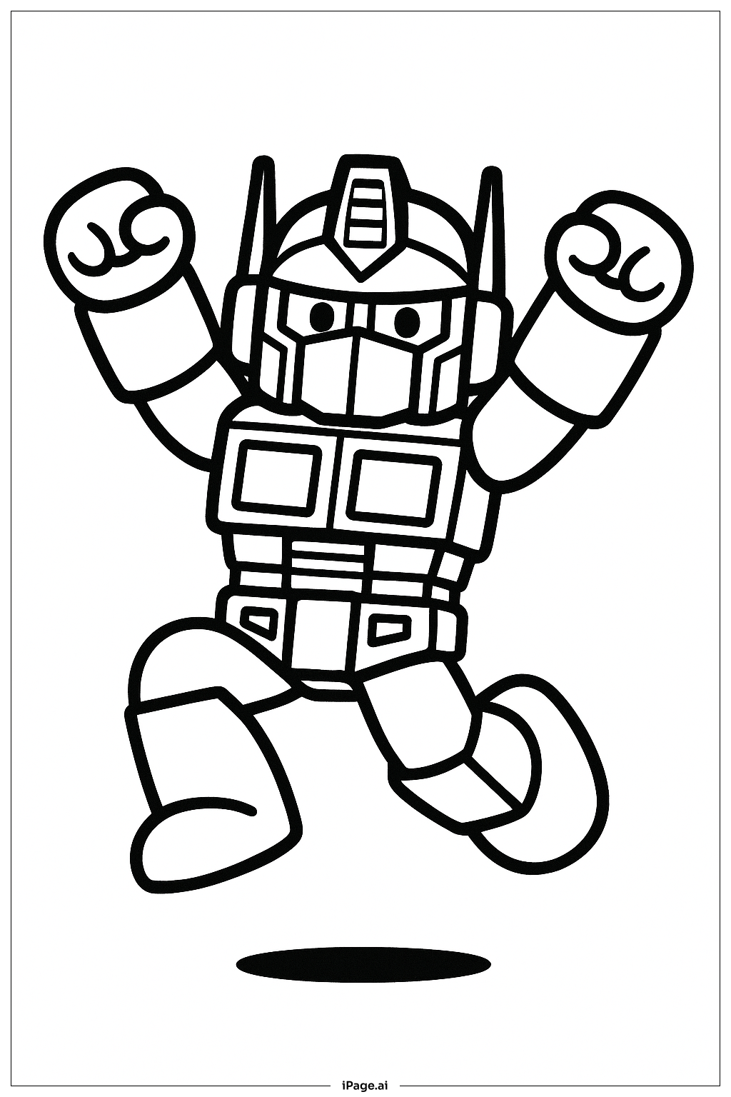  Página para colorir de Alegria do Pulo do Optimus Prime 