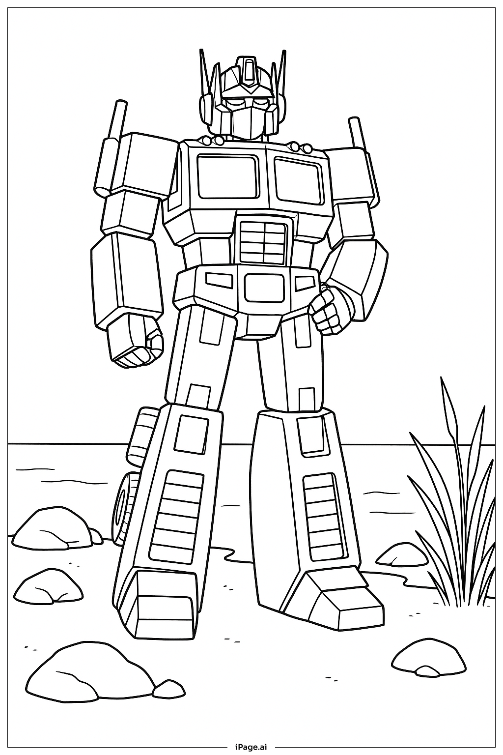  大河邊的擎天柱著色頁 