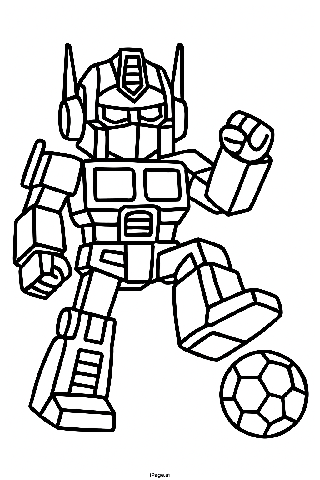 Optimus Prime jouant au ballon