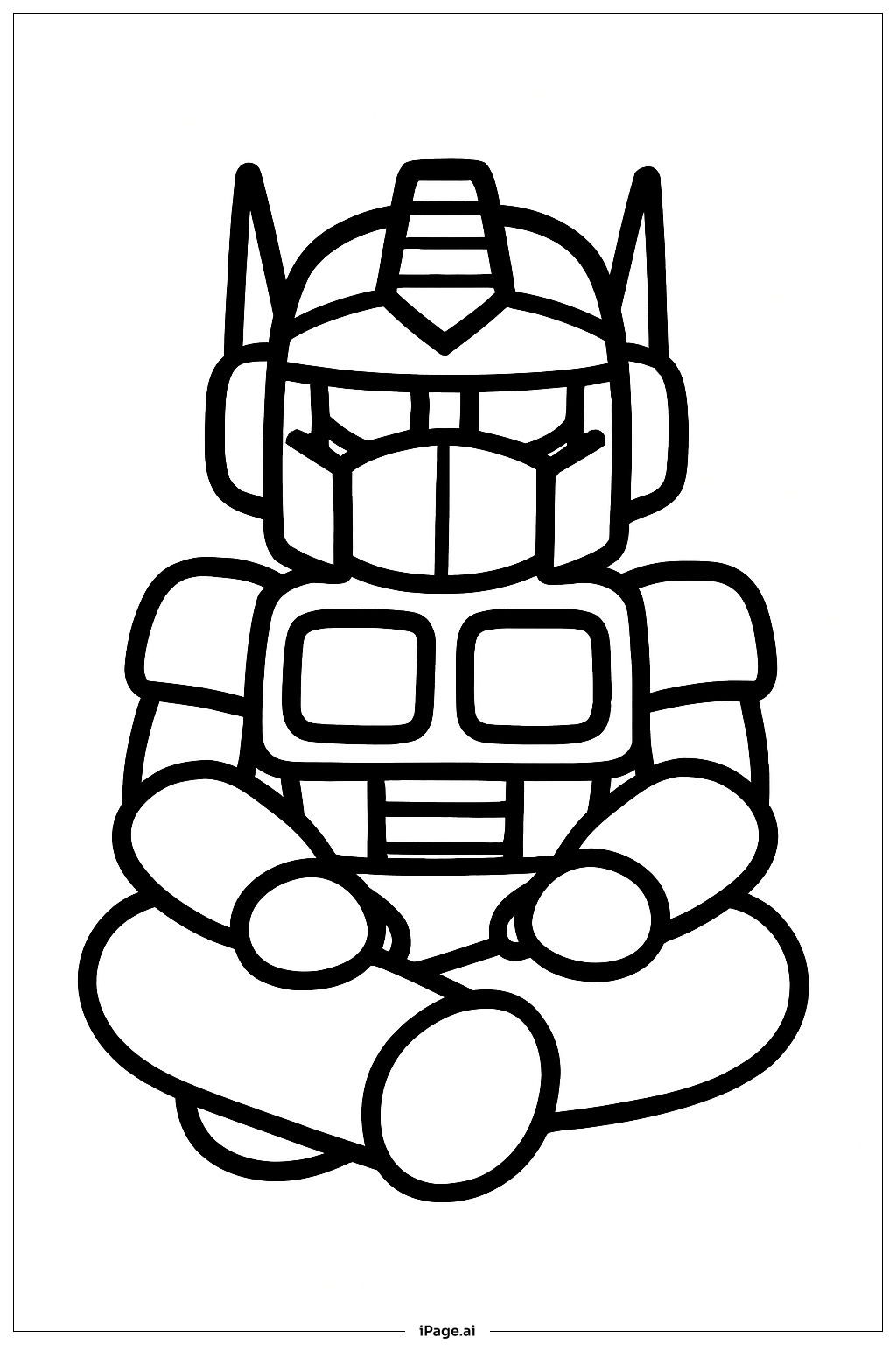  Página para colorir de Optimus Prime Sentado Tranquilamente 