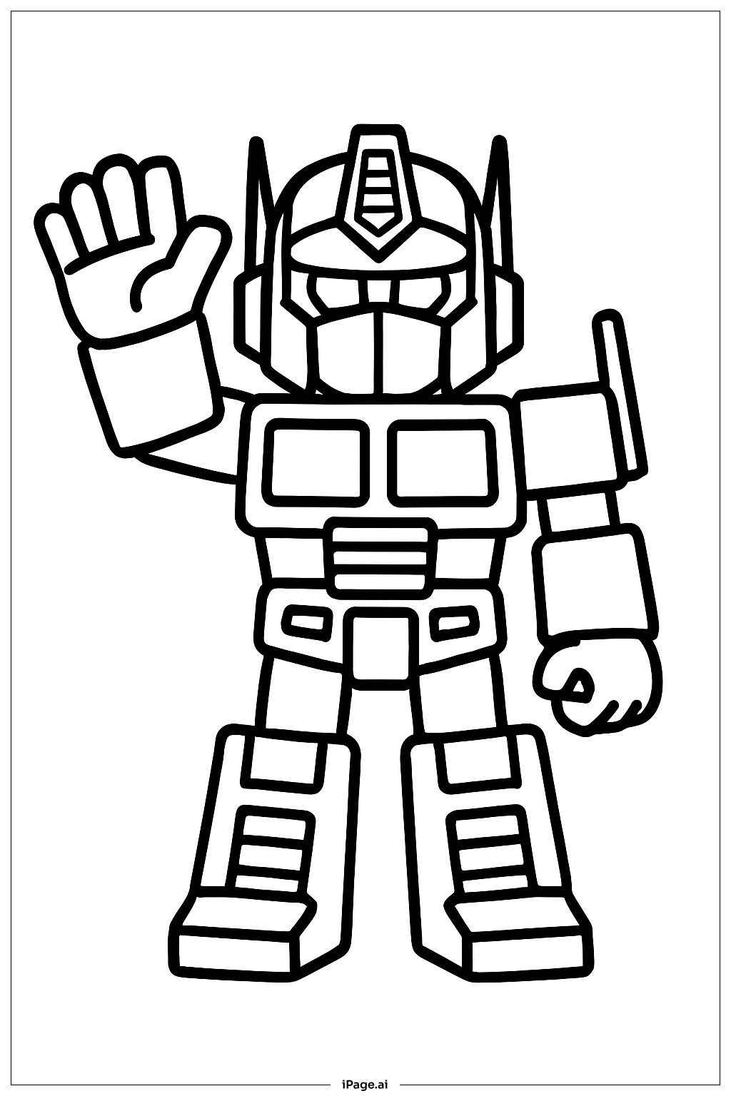  Página para colorir de Optimus Prime Acenando 