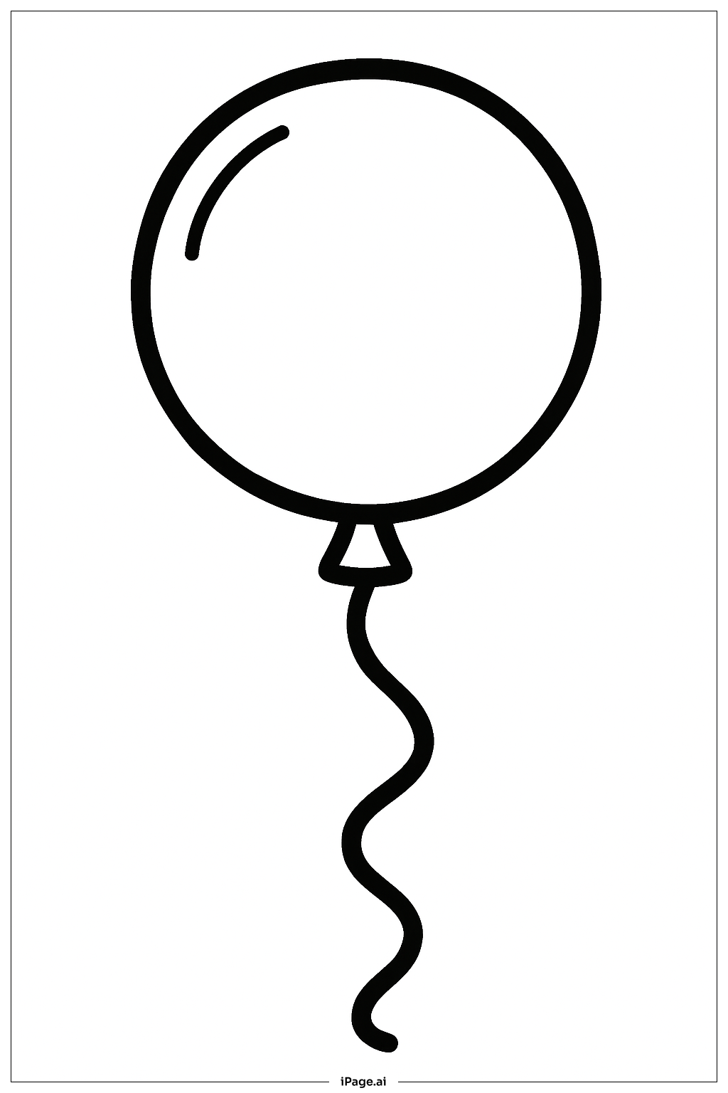  주황 풍선 색칠공부 페이지 