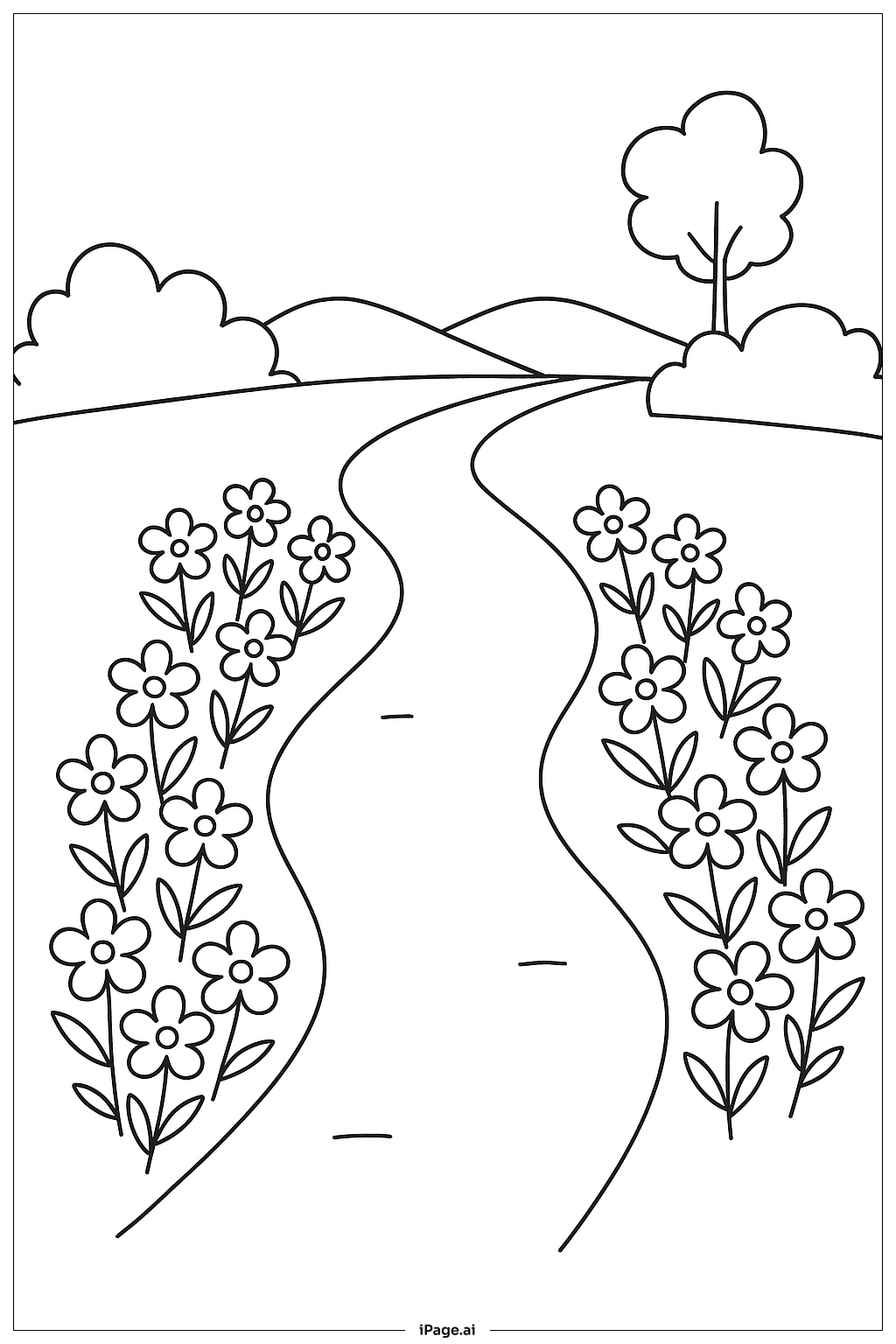  오렌지 정원 길 색칠공부 페이지 