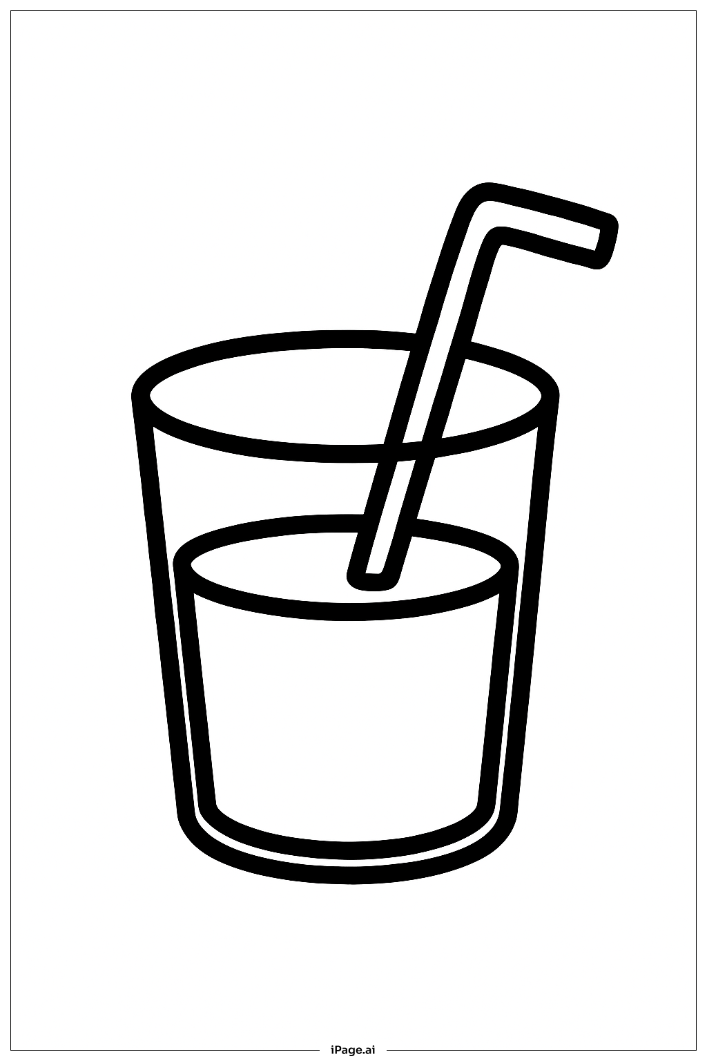  오렌지 주스 컵 색칠공부 페이지 