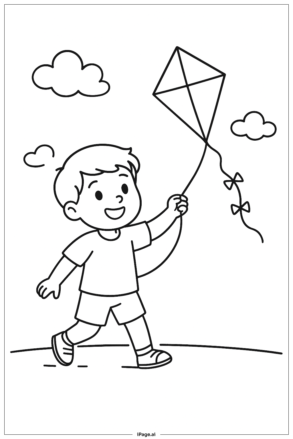  오렌지 연 날리기 색칠공부 페이지 