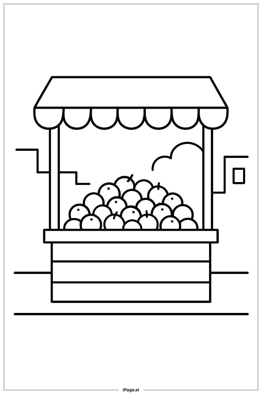  오렌지 시장 가판대 색칠공부 페이지 