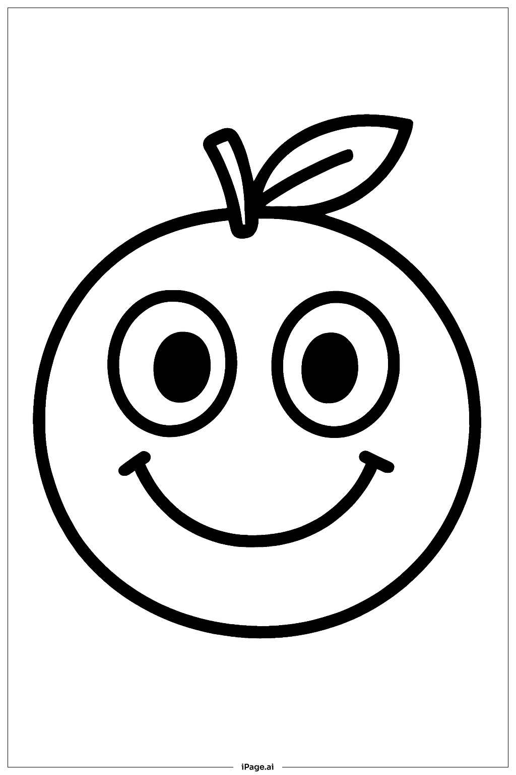  오렌지 웃는 얼굴 색칠공부 페이지 