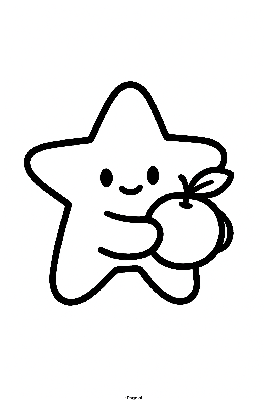  오렌지 별 색칠공부 페이지 