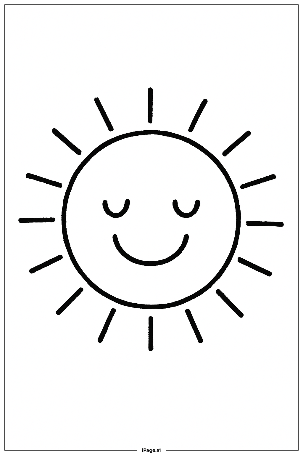  오렌지 태양 심플 색칠공부 페이지 