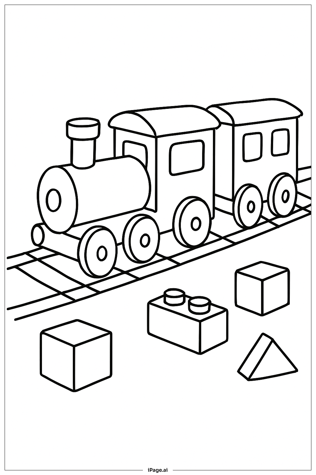  오렌지 장난감 기차 색칠공부 페이지 