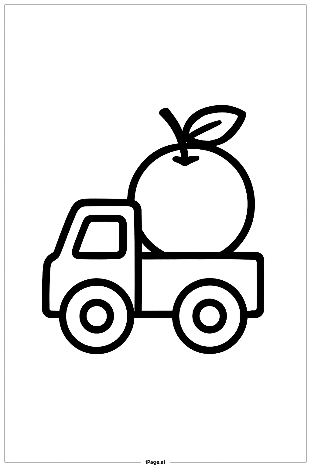  오렌지 트럭 색칠공부 페이지 