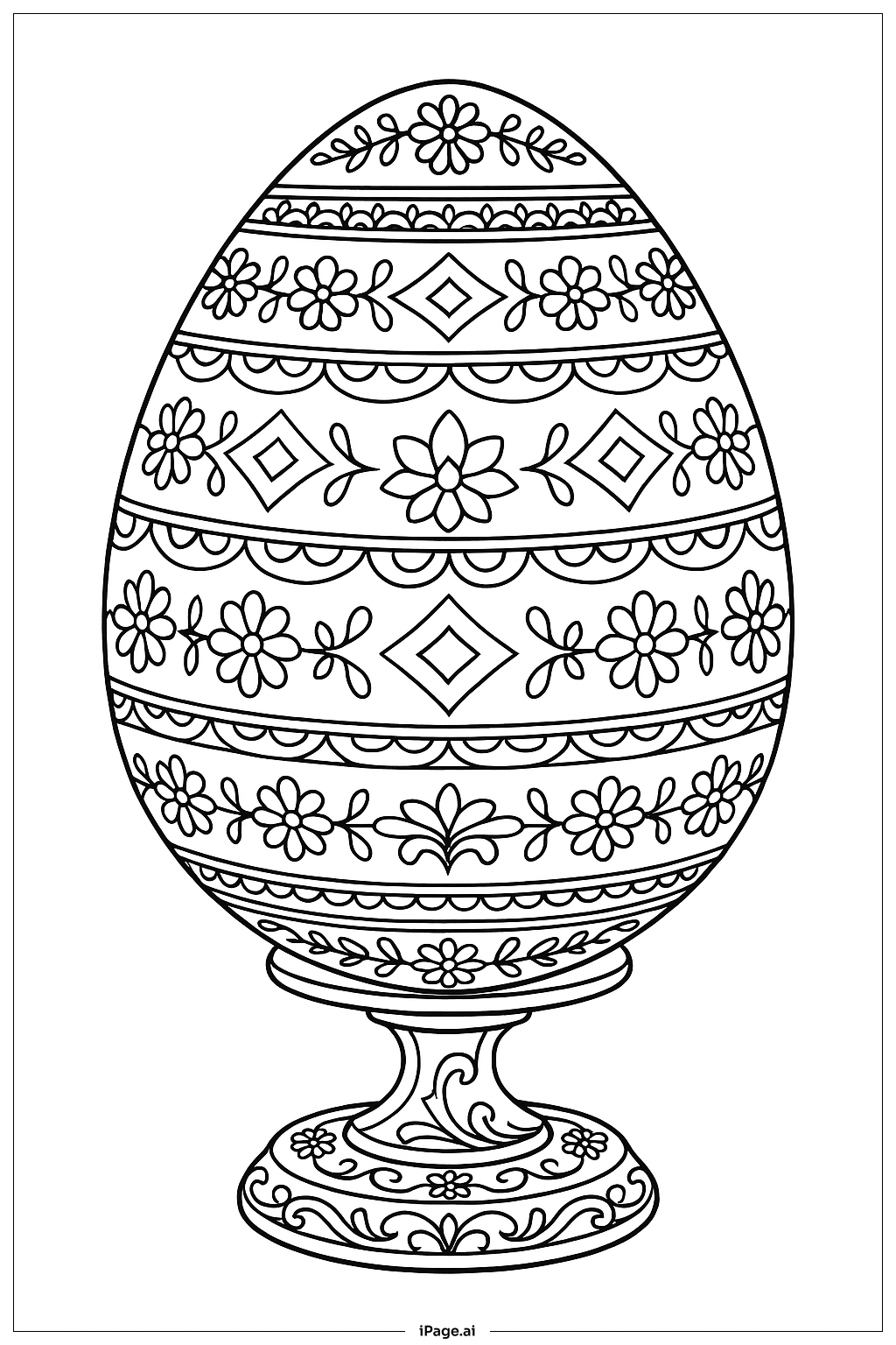 Ornate Egg With Patterns Coloring Page
