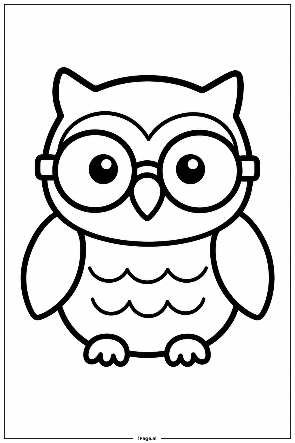 Eule mit Brille Ausmalseite