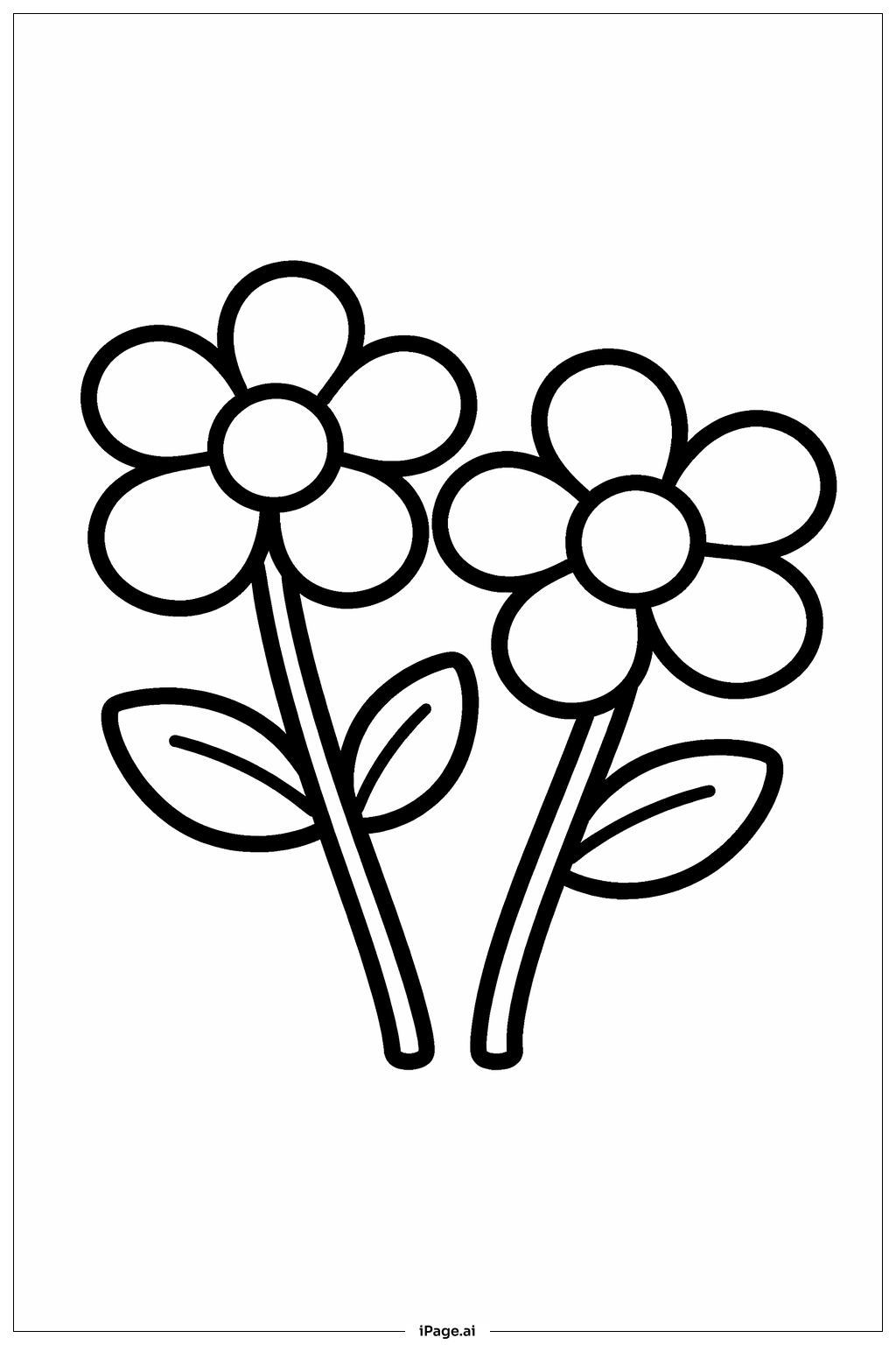 Pair of Flowers Coloring Page
