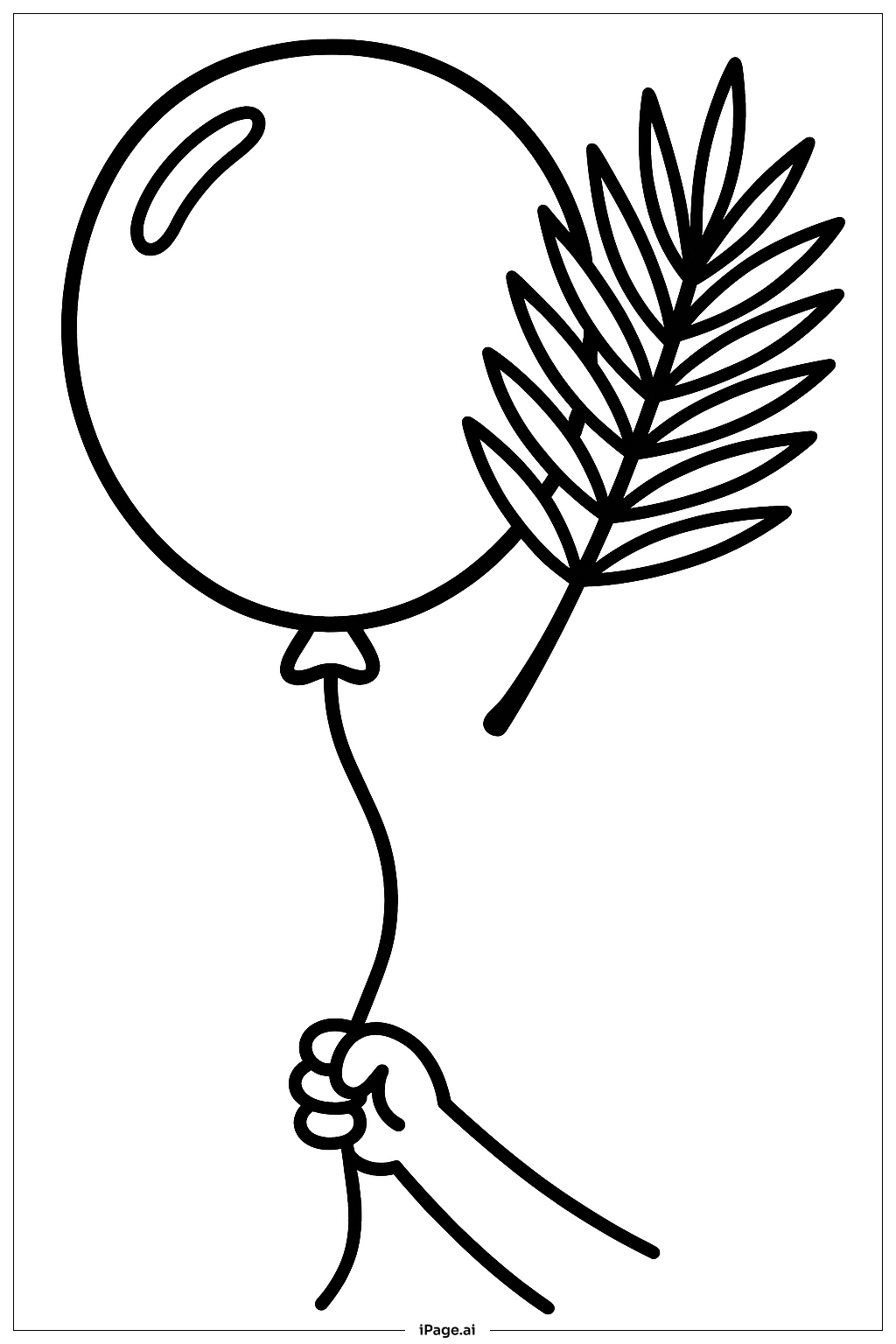  Palm Sunday Balloon and Palm Coloring Page 