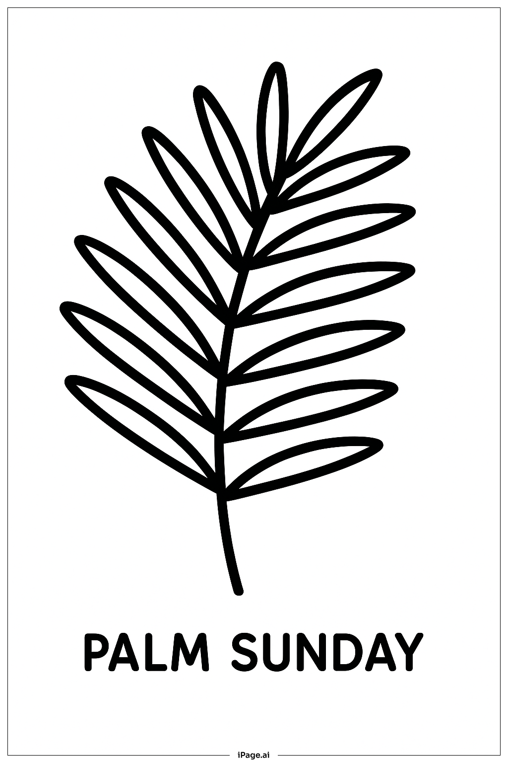  Palm Sunday Big Palm Leaf Coloring Page 